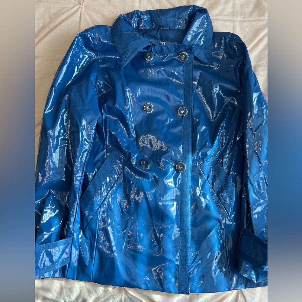 New York & Company Blue Shiny Jacket